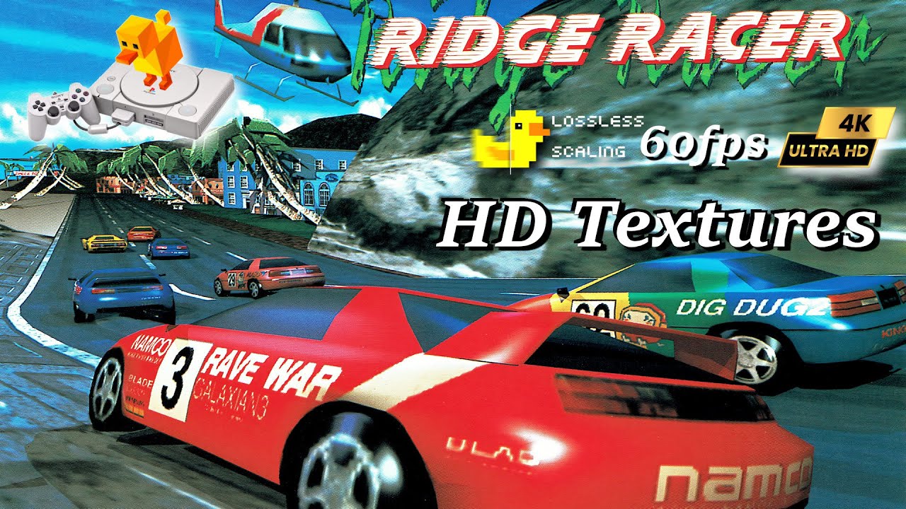 Ridge Racer ~ DuckStation HD Textures 4K Lossless Scaling Frame Gen 60 FPS PlayStation PC