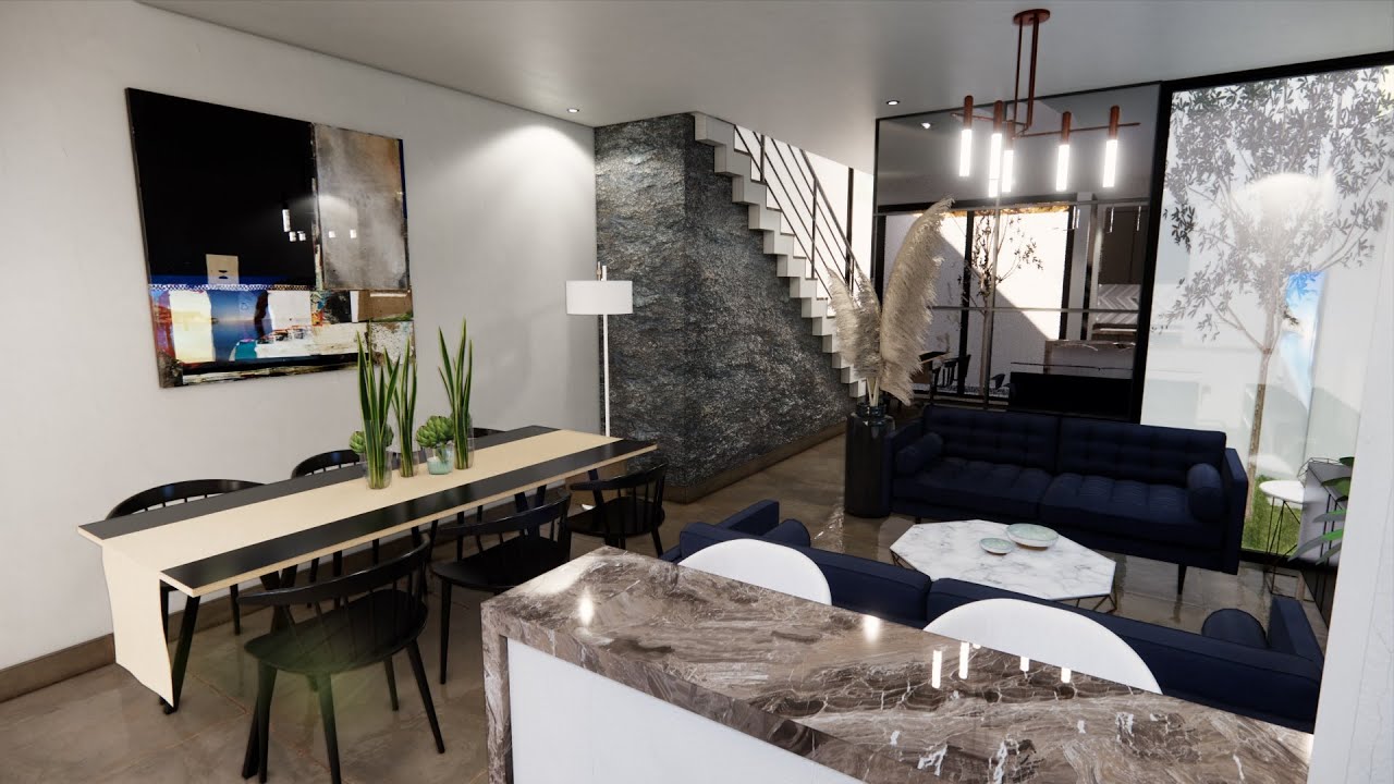 CASA en un TERRENO de 5X15 CON LOCAL + LAVANDERÍA EN PLANTA ALTA + JARDÍN INTERIOR + ELEGANTE