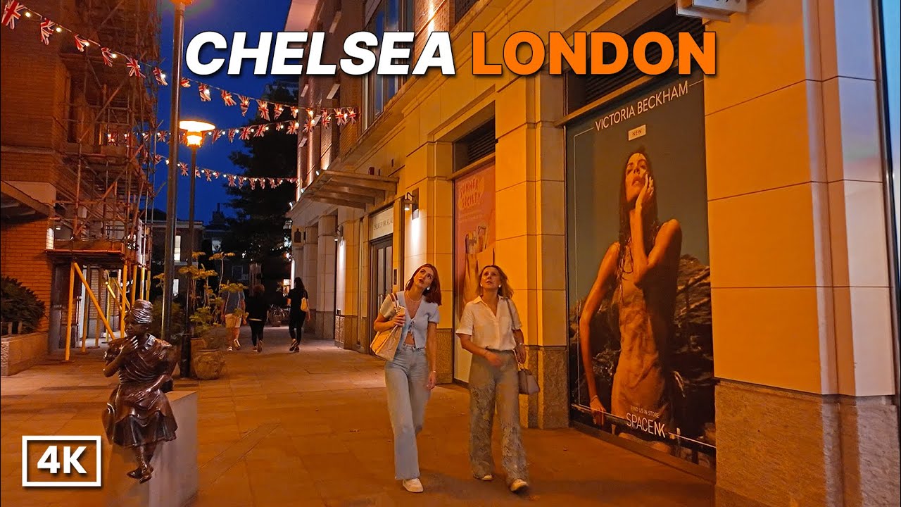 Chelsea at Night | Evening Stroll Through London's Posh Streets | Sloane Square to King&rsquo;s Road | 4K