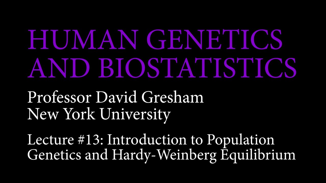 Lecture 13: Introduction to Population Genetics and Hardy-Weinberg Equilibrium