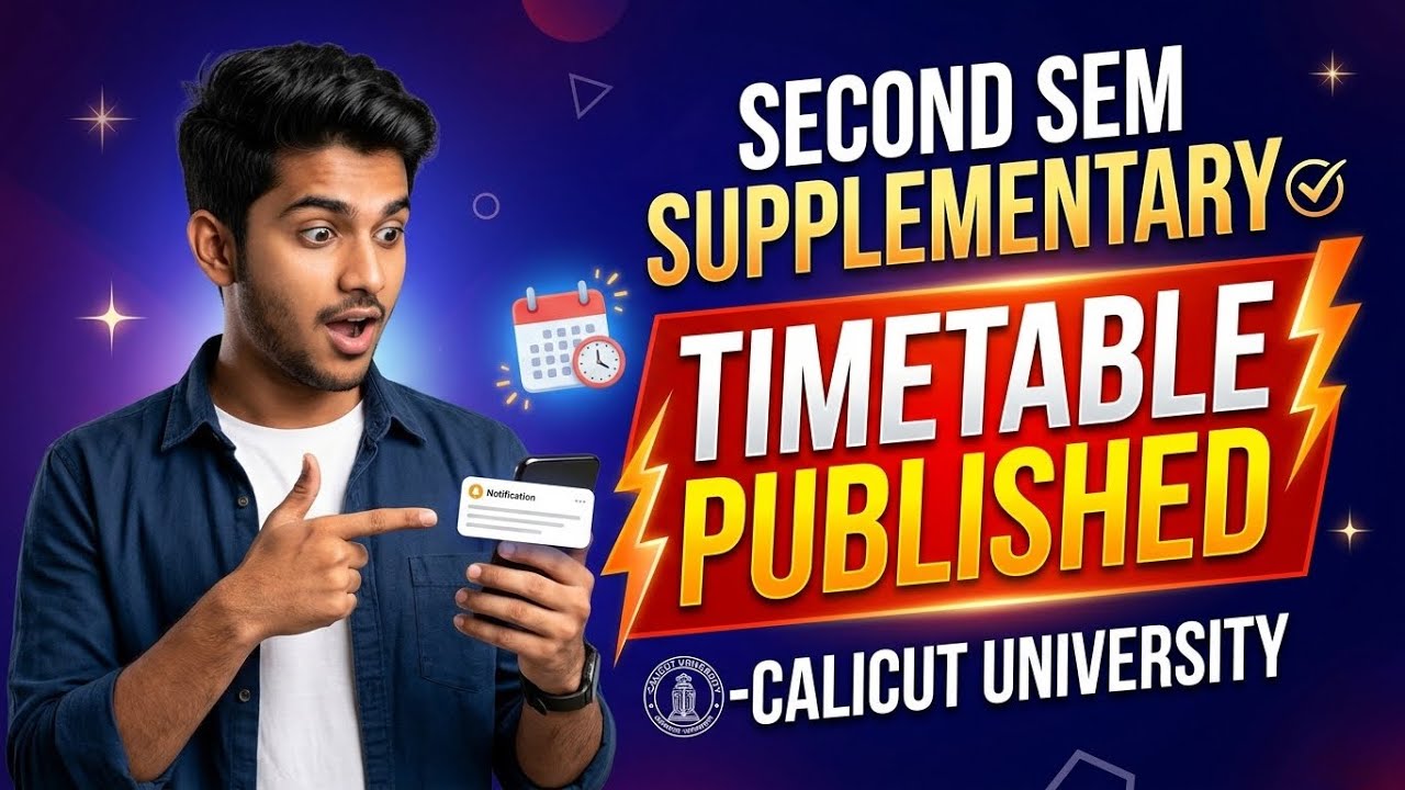 Second sem Supplementary Exam Timetable Published #calicutuniversity #secondsemester