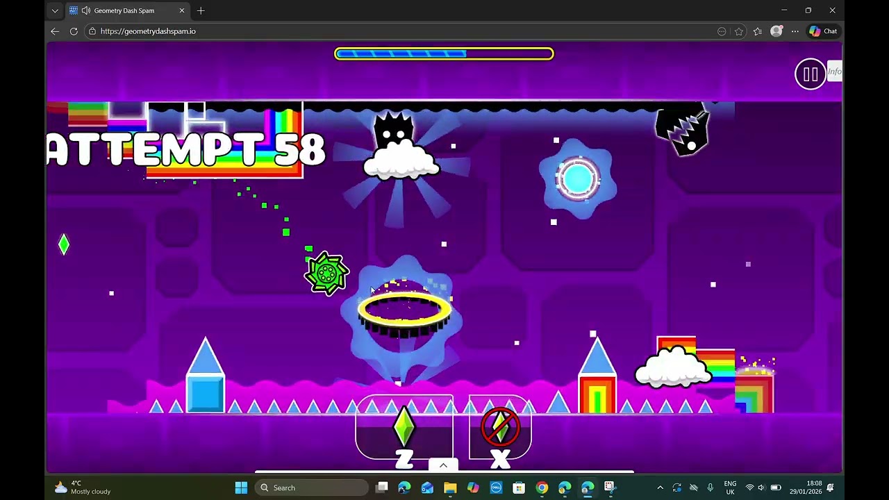 Geometry Dash Spam (Over The Clouds)