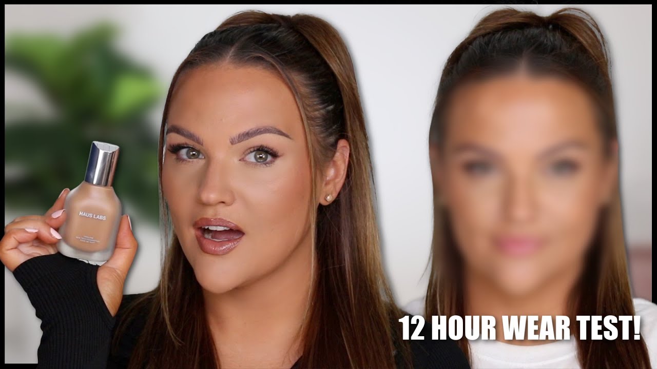 HAUS LABS FOUNDATION REVIEW + 12 HOUR WEAR TEST!