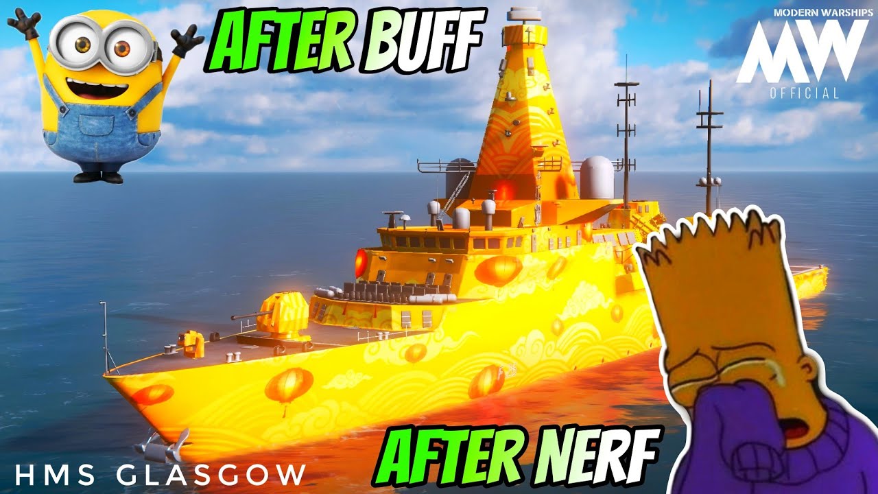 HMS GLASGOW After Buff & Nerf 🔥 Very Struggle in Online Battle 🥲 - Modern Warships 