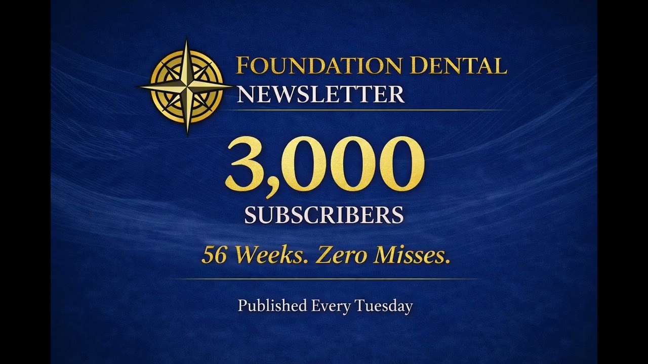 3,000 Dentists. 56 Weeks. No Missed Tuesdays. No Missed Fridays.