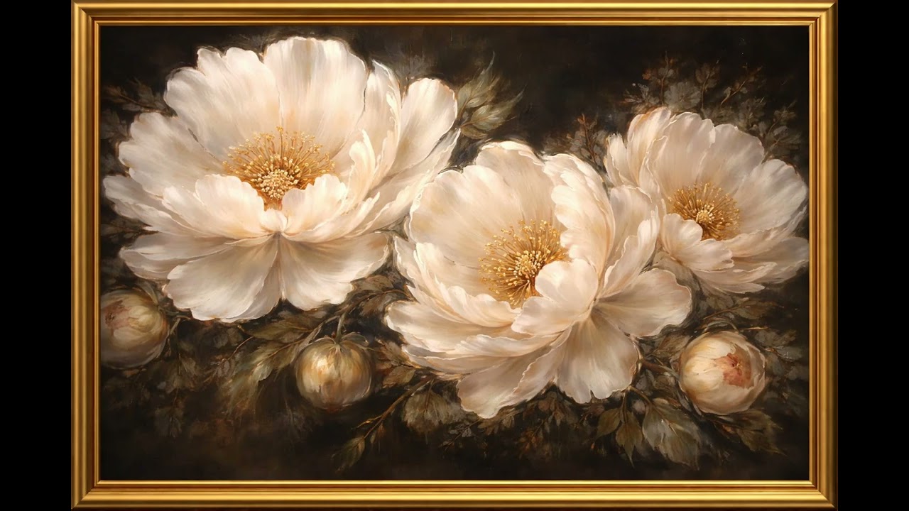 Luxury TV screen paintings. Gorgeous peonies 🌼