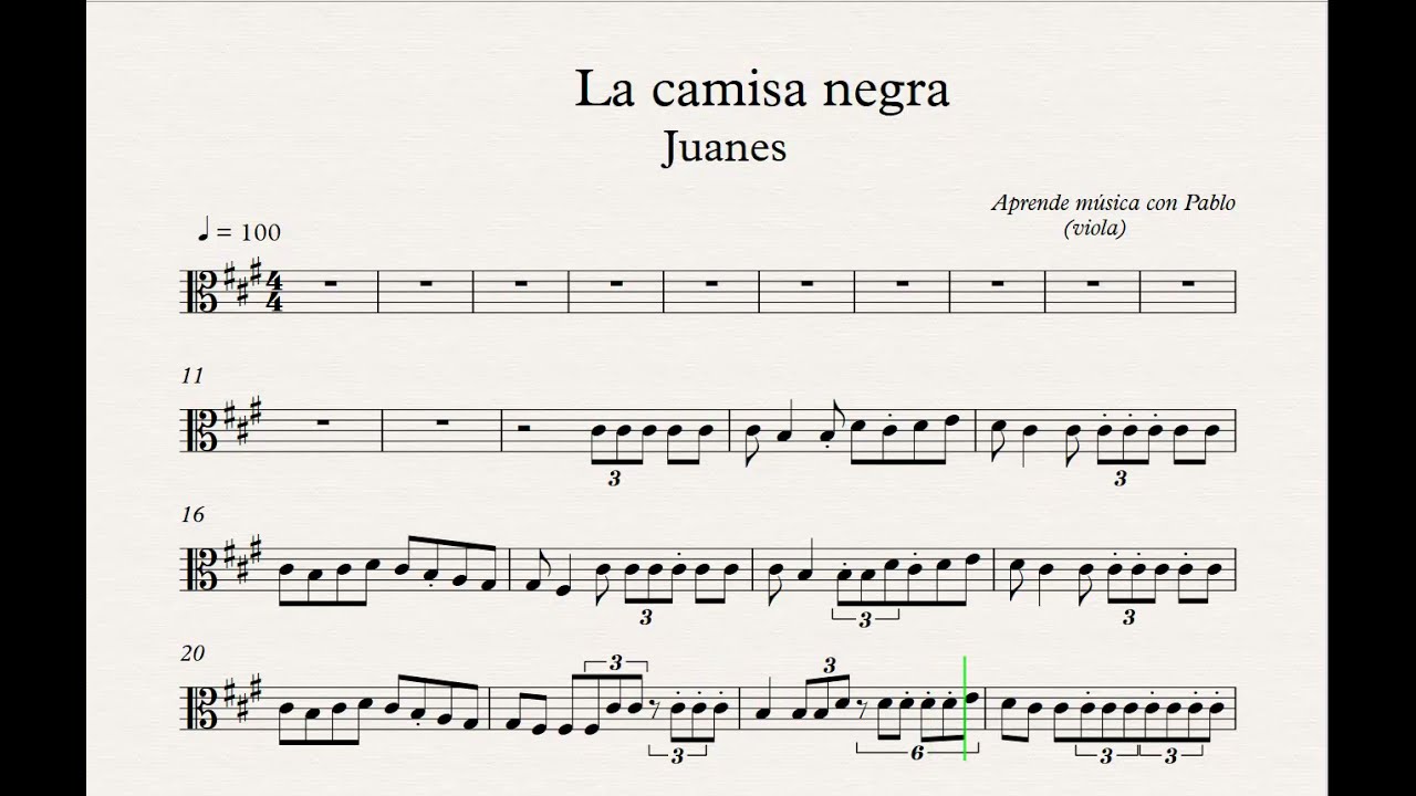 LA CAMISA NEGRA:  viola (partitura/playback)