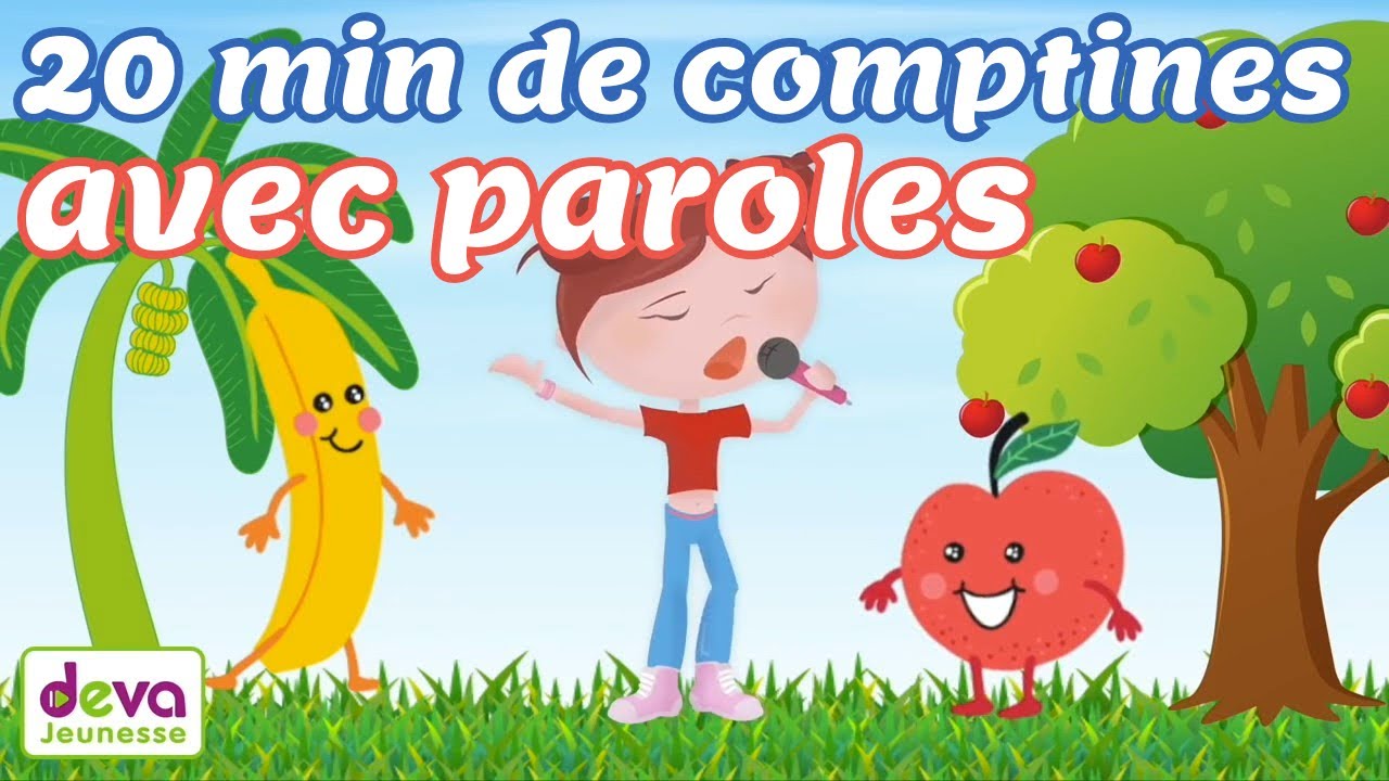 20 min de comptines pour enfants avec paroles : Savez-vous planter les choux ?, La belle abeille...