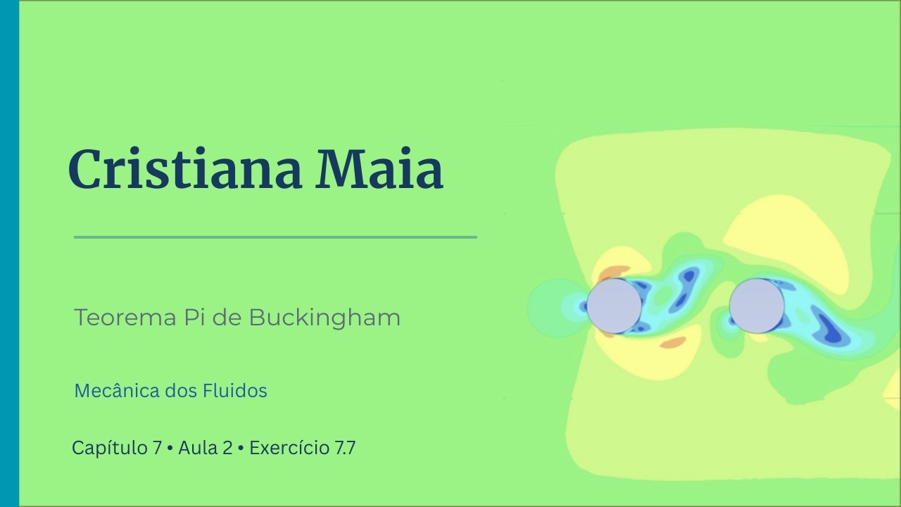 Mecânica dos Fluidos. Teorema Pi de Buckingham. Exercício 7.7