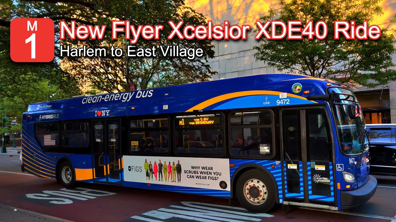 NYCT M1 Bus Ride: 2021 New Flyer XDE40 9563 from Harlem to East Village (via 5th Avenue)