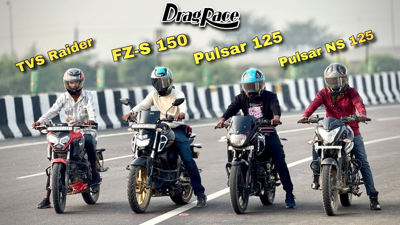 Raider 125 vs Pulsar 125 vs NS 125 vs FZ-S 150 Drag Race - Unexpected result!