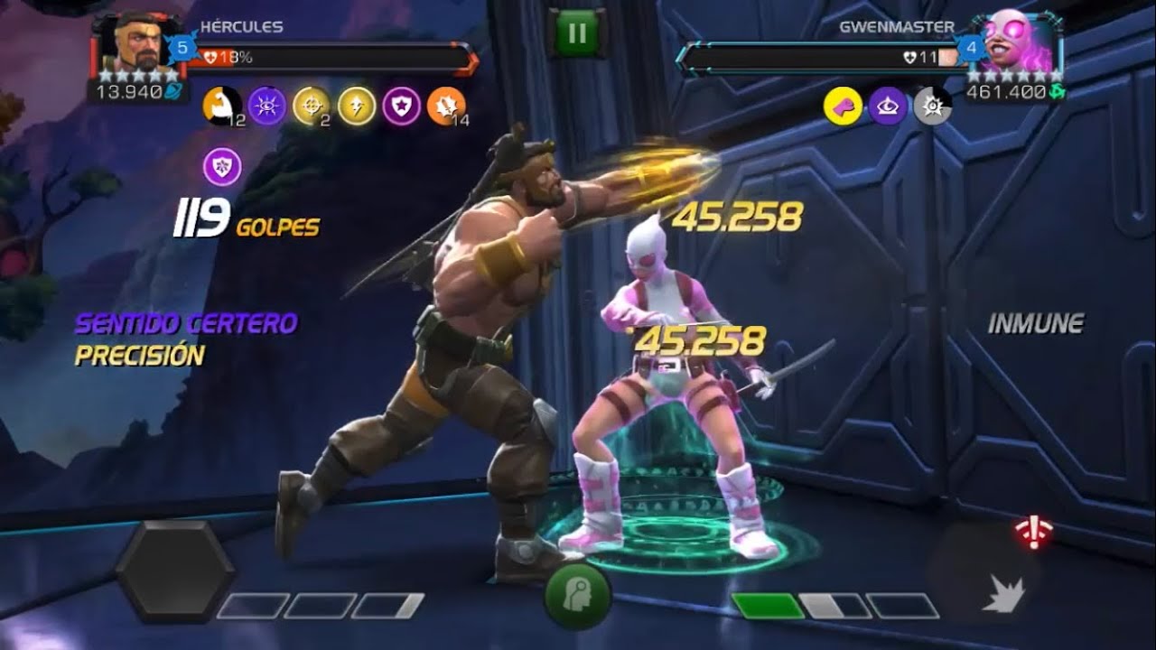 MCOC Derrotando a jefes de los actos 7.2.6 Gwen- máster vs Hércules