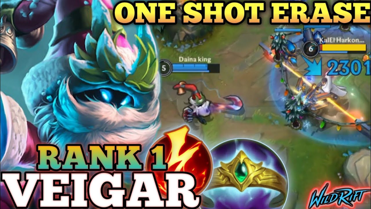 VEIGAR ONE SHOT ULTIMATE DELETE! BEST META BUILD - TOP 1 GLOBAL VEIGAR BY Daina king - WILD RIFT