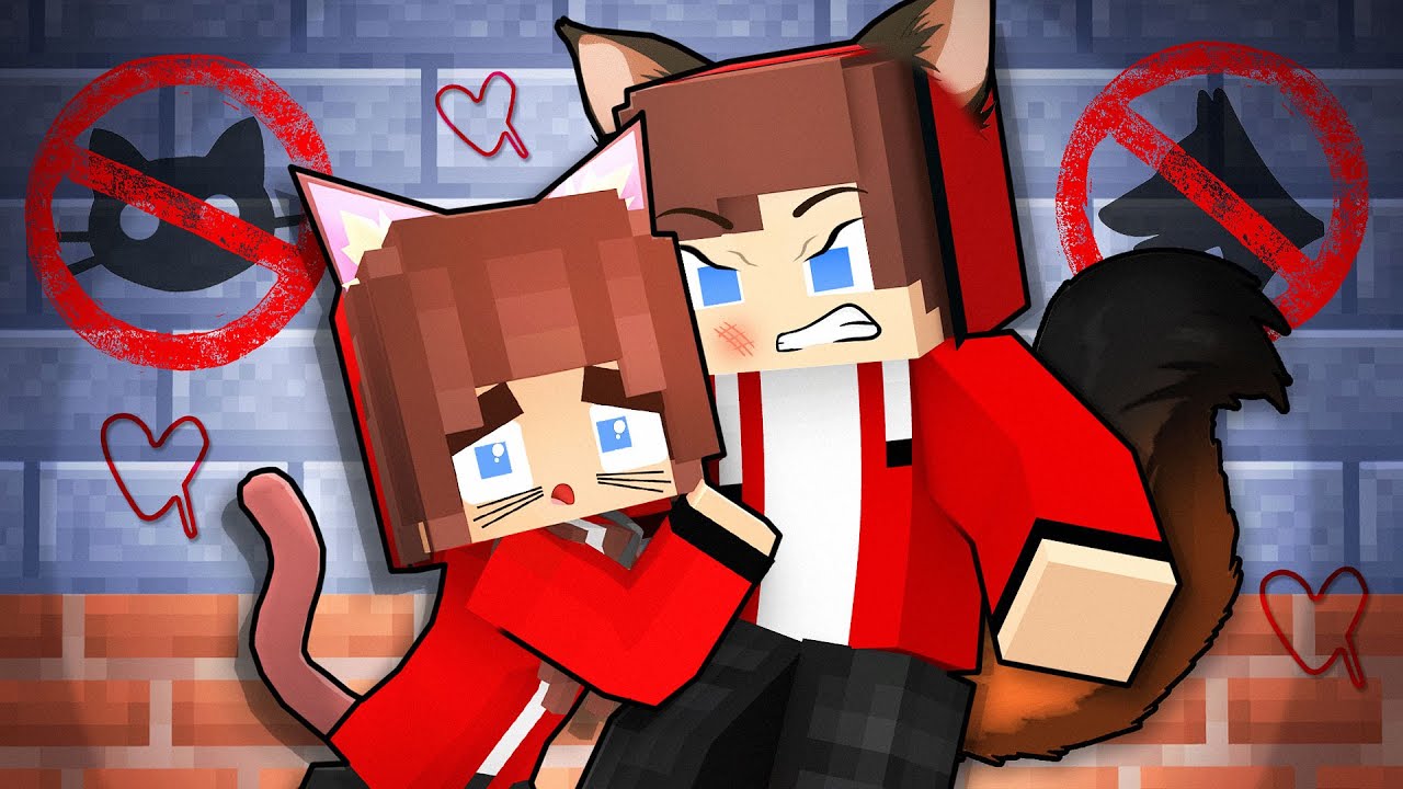 Cat JJ`s Girl and Dog JJ - Love Story - Maizen Minecraft Animation