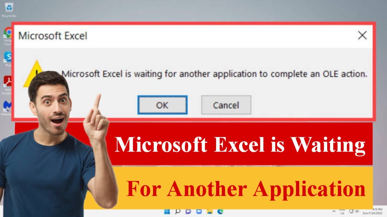 Microsoft Excel is Waiting for Another Application to Complete an OLE Action Windows 11/10 #excel
