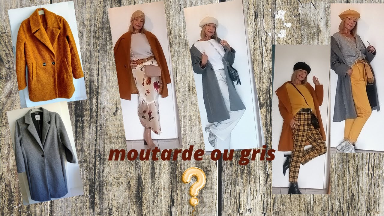 le manteau gris et moutarde