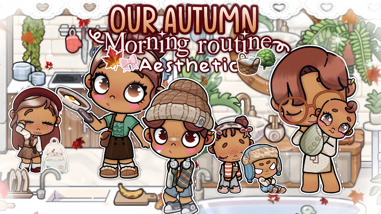 Our *AUTUMN* morning routine..!! 🎀🪵🍁 || *with voice* || avatar world