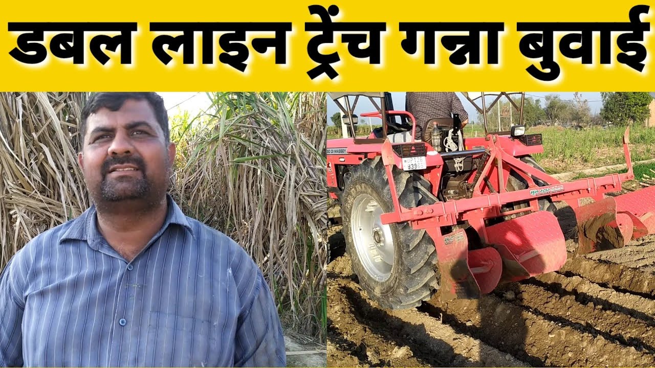 डबल लाइन ट्रेंच गन्ना बुवाई लाइव । Double Line Trench Ganna Vidhi Se Buvai । Manoj Rajput ।