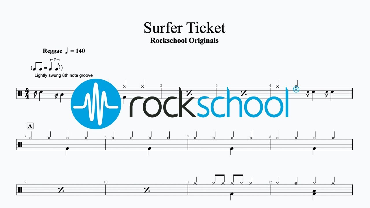 Surfer Ticket - Rockschool Originals, Rockschool 2024 Drums Grade 2
