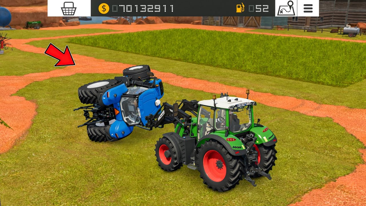 New Holland тянет с помощью трактора Fendt в FS18 | Многопользовательский игровой процесс FS18 | ...