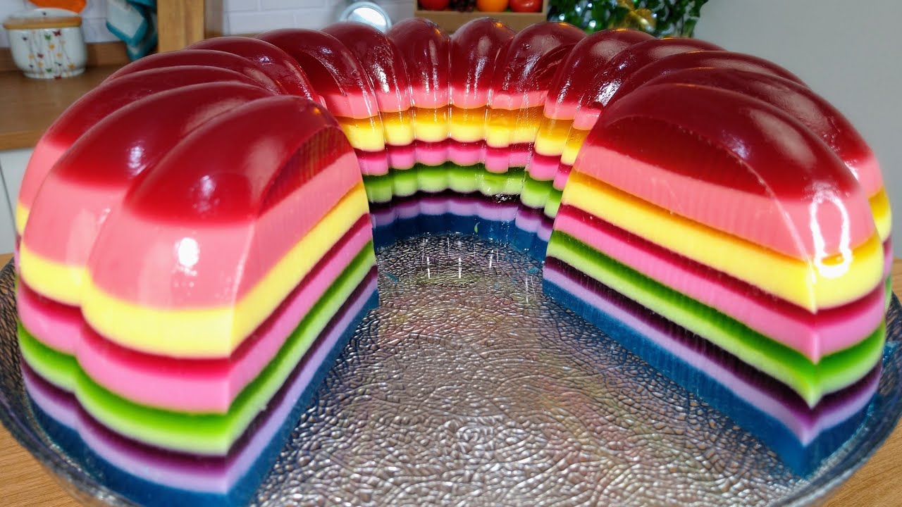 GELATINA ARCO-ÍRIS |  GELATINA COLORIDA MAIS LINDA DO MUNDO
