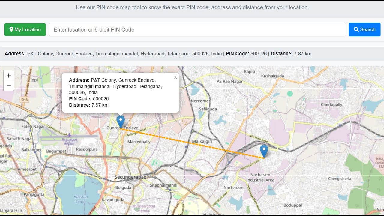 Find PIN Code by Address on MAP - GapMapper.cc