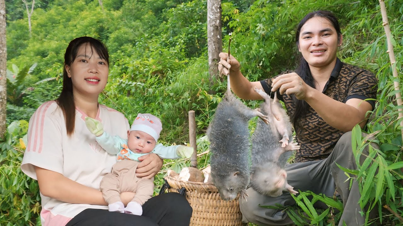 A Day Full of Surprises | Lucky to Catch Wild Bamboo Rats in the Forest!, SURVIVAL ALONE