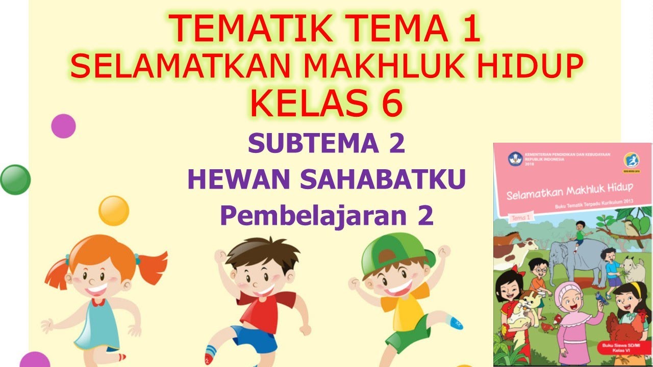 Kelas 6 Tematik : Tema 1 Selamatkan Makhluk Hidup Subtema 2 Pembelajaran 2