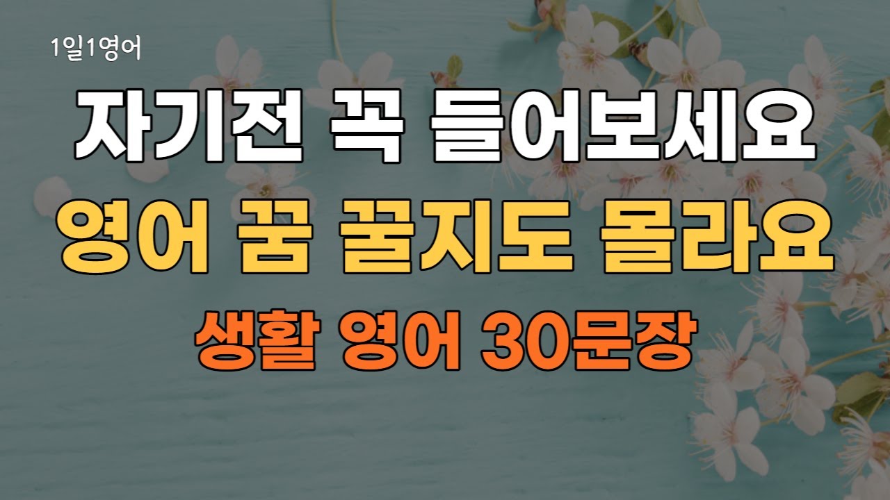 #37 자기전 들어보세요 영어 꿈 꿀지도 몰라요 | 생활영어 30문장