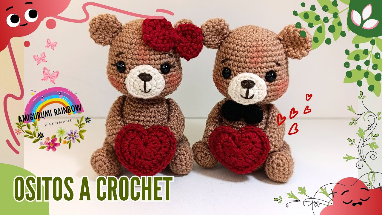 Pequeños ositos a crochet, ositos del amor.
