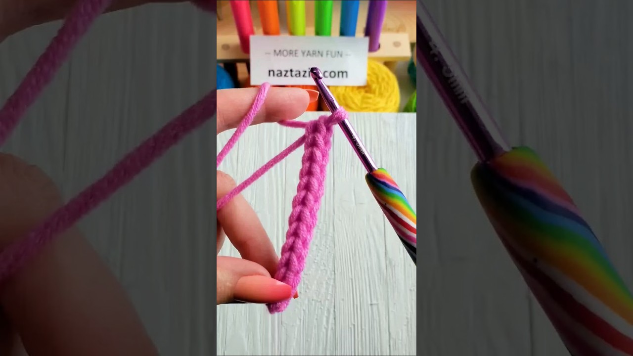 How to Crochet Double Chain Half I-Cord #shorts