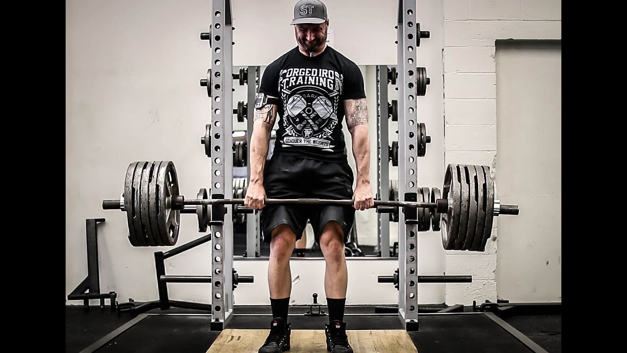 Beltless Double Overhand Deadlifts 500x3
