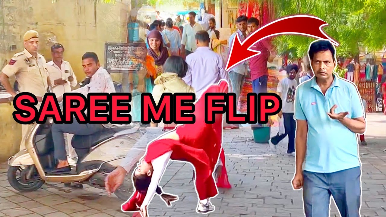 SAREE ME FLIP | FLIP IN PUBLIC REACTIONS | JAIPUR PINK CITY