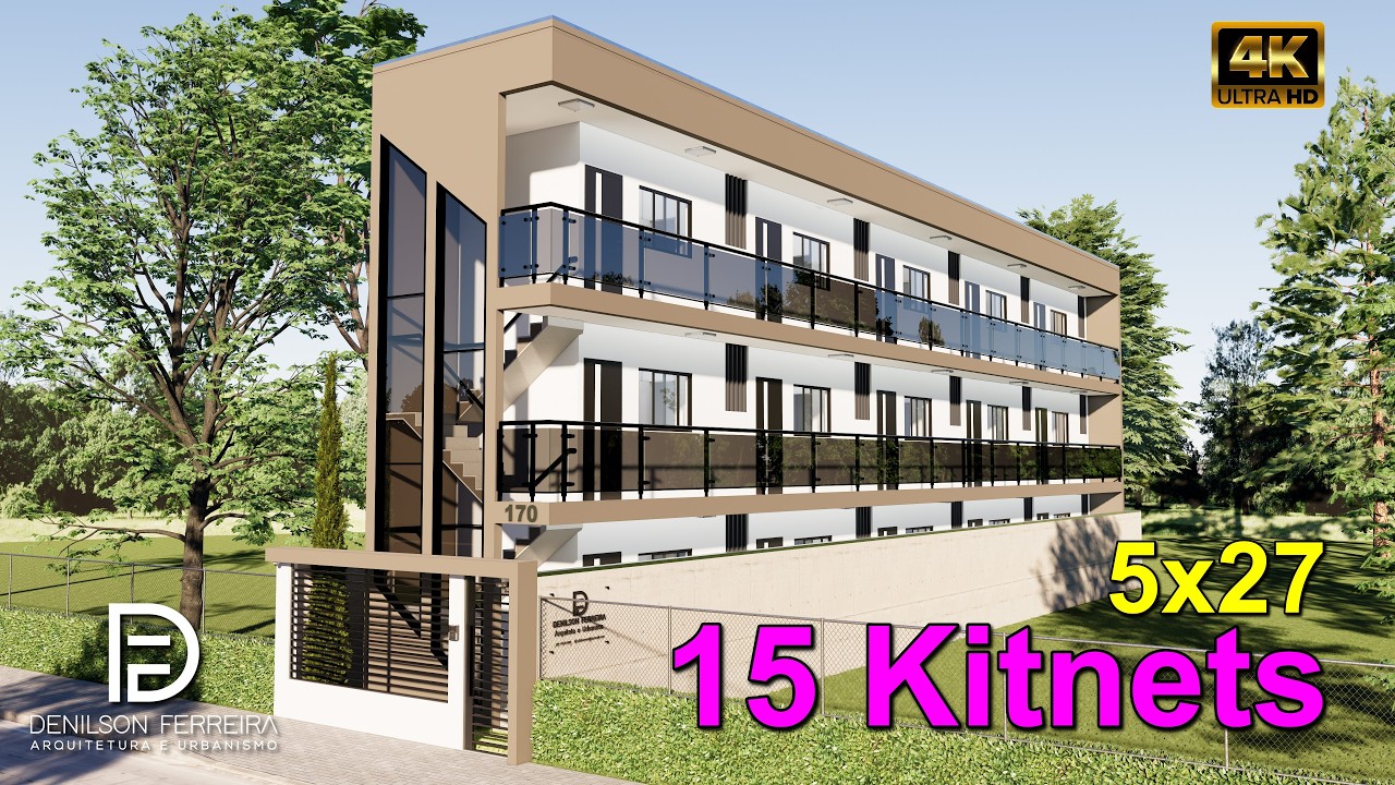 188 - 🏡 15 Kitnets Modernas em Terreno 5x27 | Projeto Compacto e Lucrativo 2025