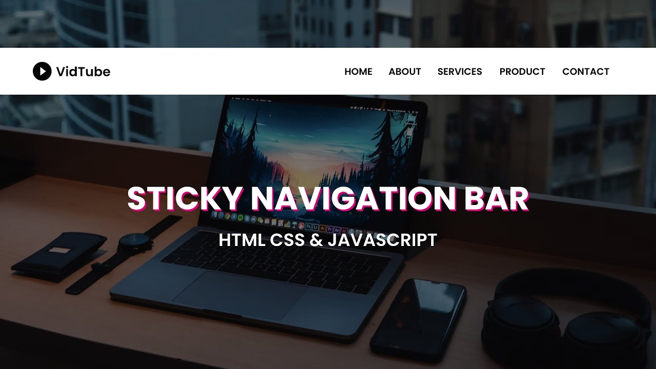 How To Make Sticky Navigation Bar | Sticky Menu On Website Using HTML CSS & JavaScript