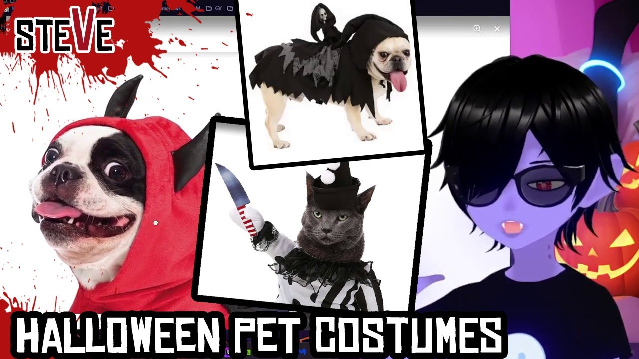 Halloween Pet Costumes : Steve & Gora (Vtuber)