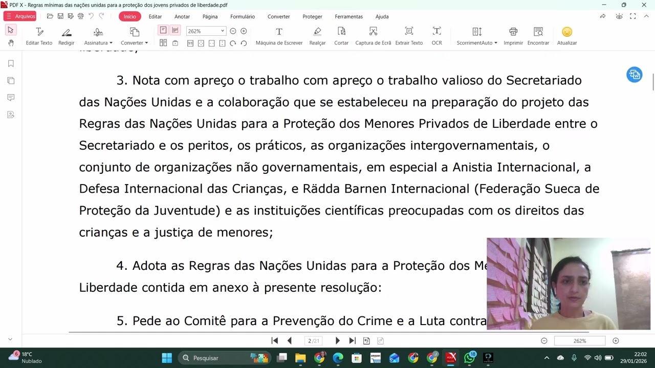 Regras Mínimas das Nações Unidas para a Proteção dos jovens Privados de Liberdade parte 1