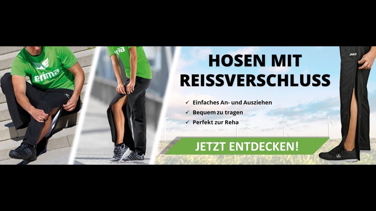 Reha Hose mit durchgehendem Reißverschluss von  Jako / Erima