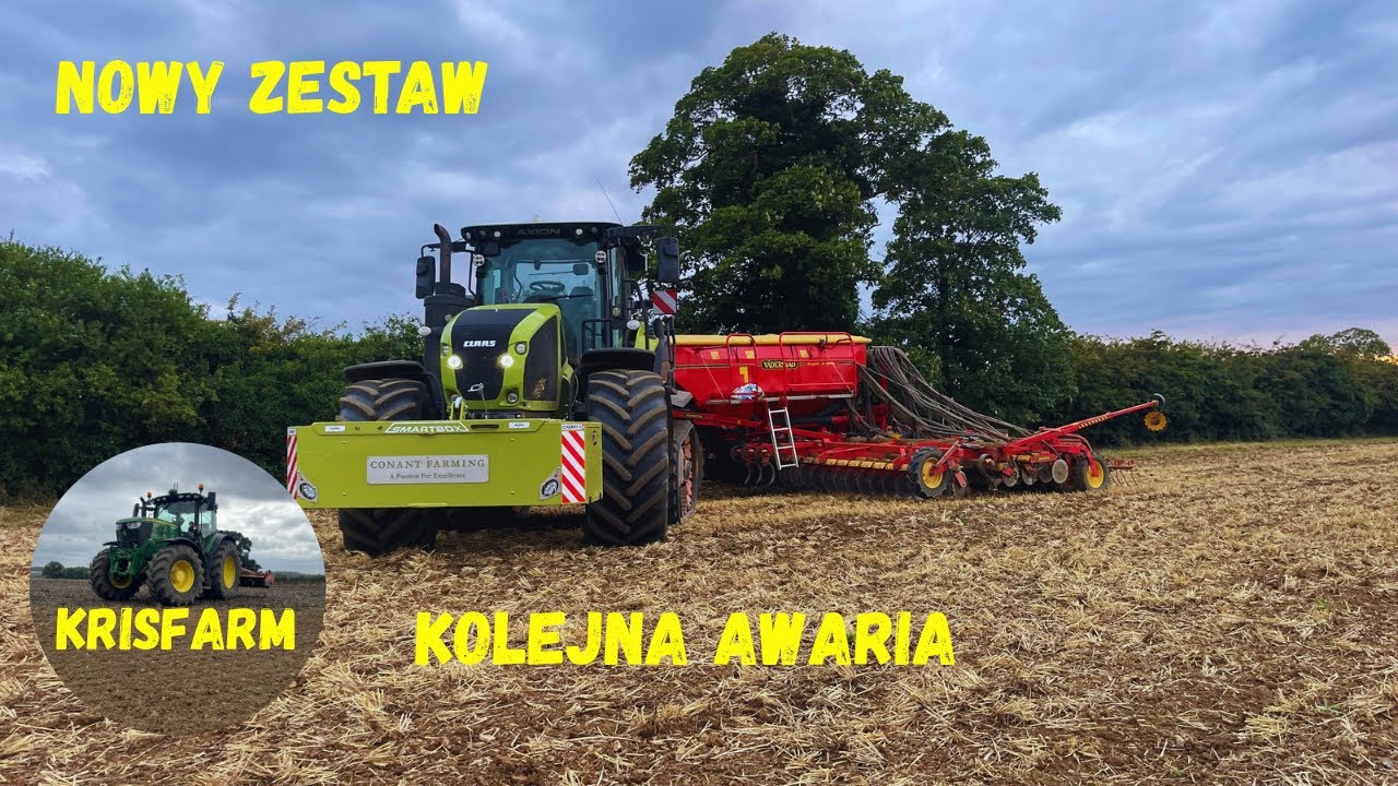 AWARIA PIERWSZEGO DNIA SIEWU &hellip; Claas Axion 960 & Vaderstad Rapid 800 czyli siew nowym zestawem 