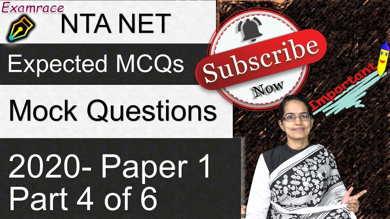 Most Expected MCQs NTA NET Paper 1 June 2020 | Mock Test / Mock Question - Part 4 of 6 (JRF)