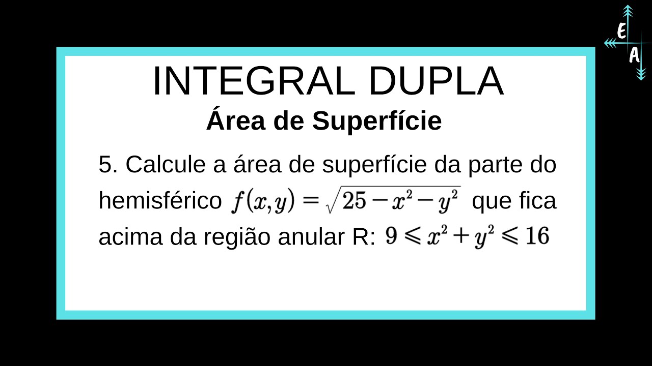 5. Integral Dupla - Área de Superfície - Lista Mackenzie