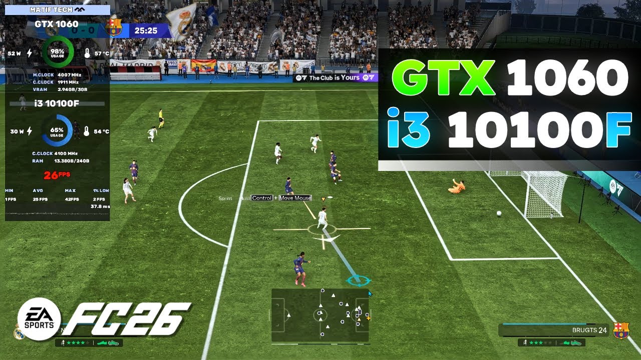 EA SPORTS FC&trade; 26 in GTX 1060 + i3 10100F!