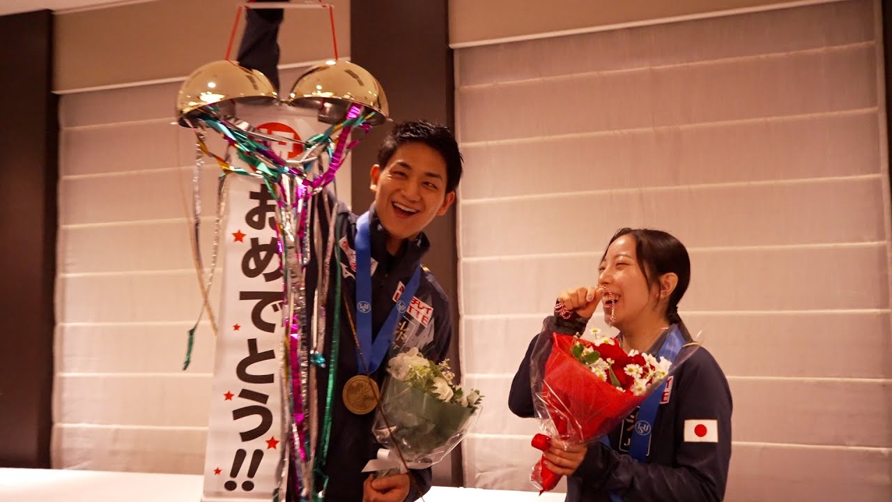 【世界フィギュアスケート選手権2023優勝】快挙翌日に三浦璃来選手・木原龍一選手ペアを直撃し、お祝い！