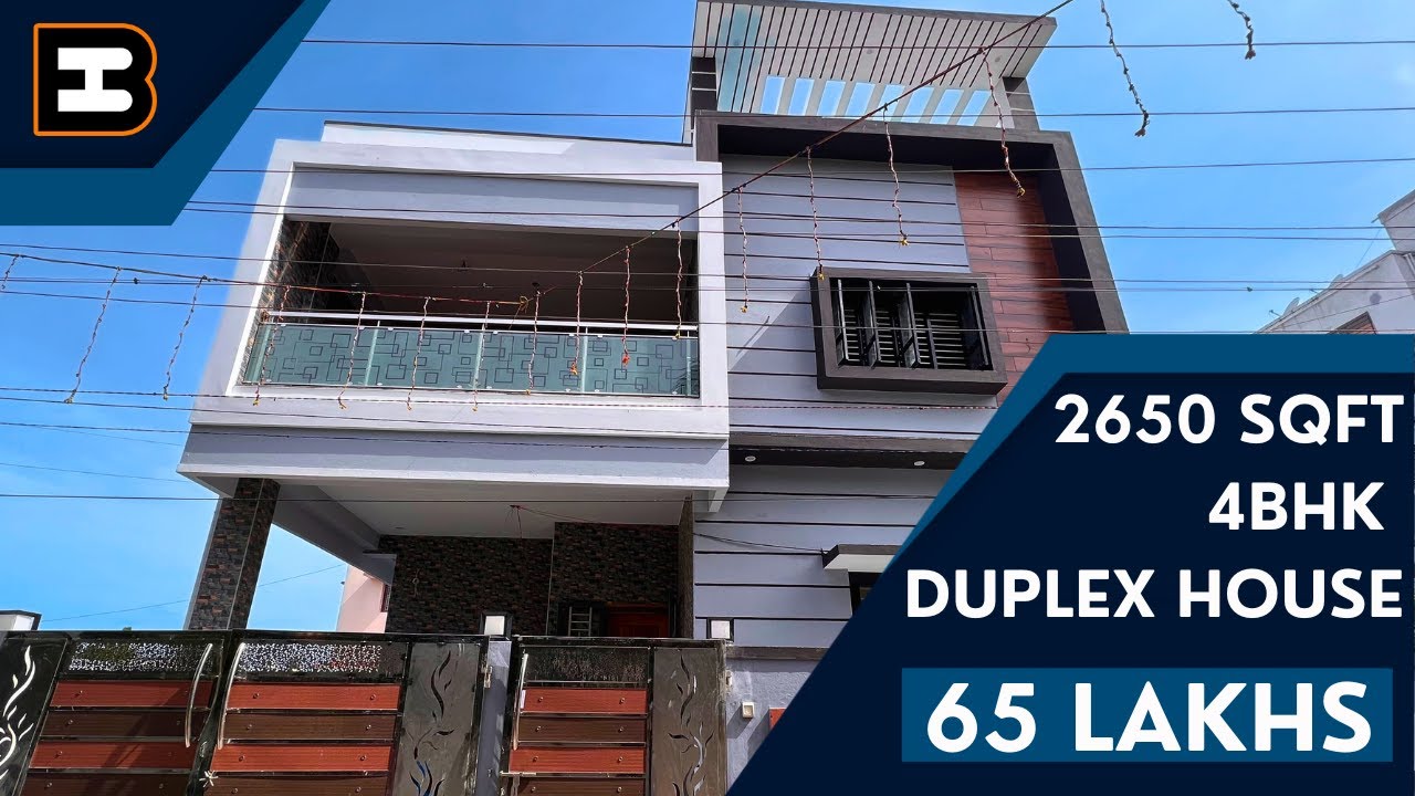 North facing 2650 sft duplex house tour built at 63 lakhs | Hireandbuild | Tamil |