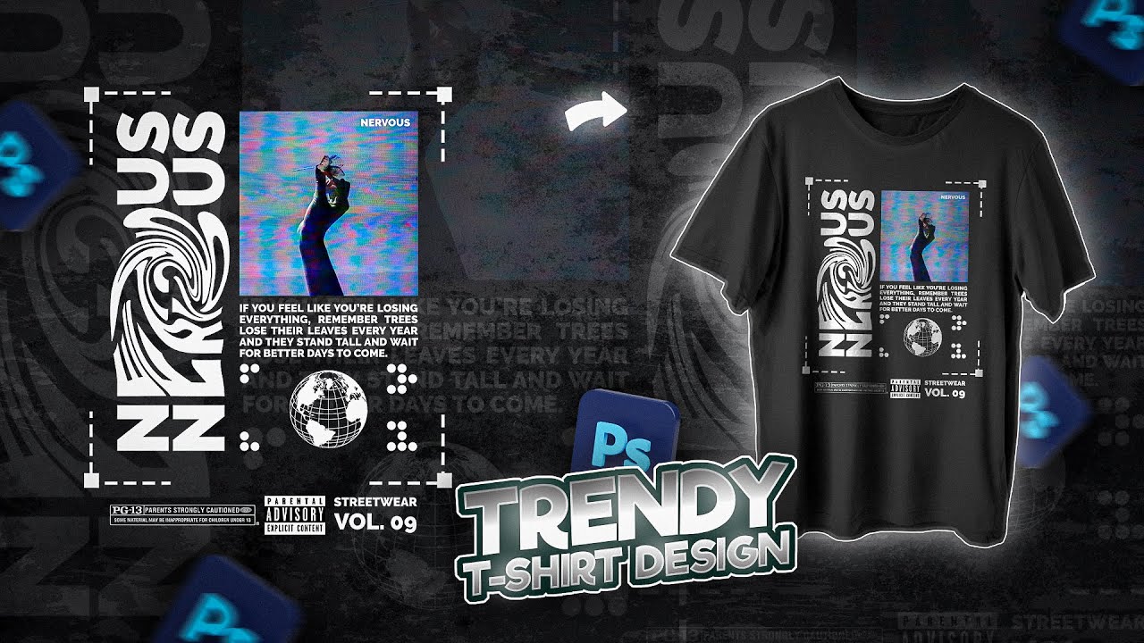 Typography T-Shirt Design in Photoshop 2023 || Trendy Typography Streetwear T-Shirt Design