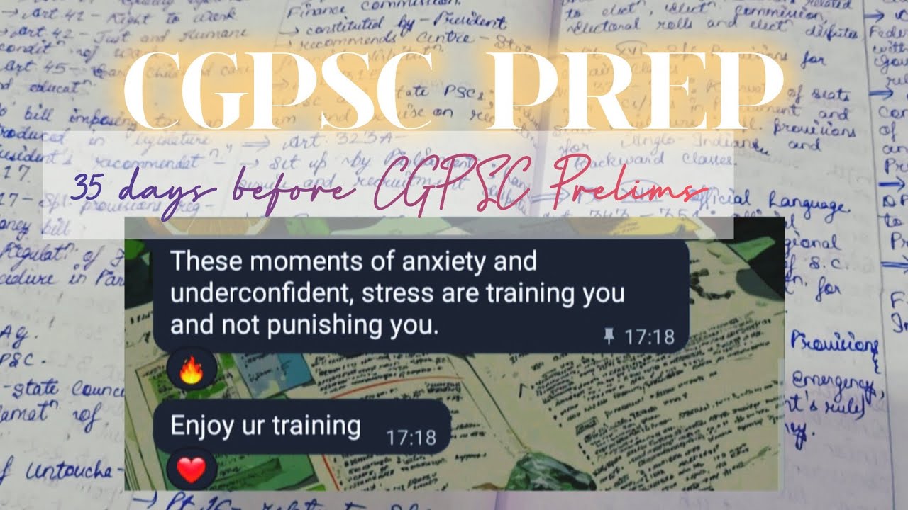 Feeling Anxious, Overthinking before CGPSC Prelims📚35 days left for CGPSC🕛| CGPSC Prep💌 #cgpsc