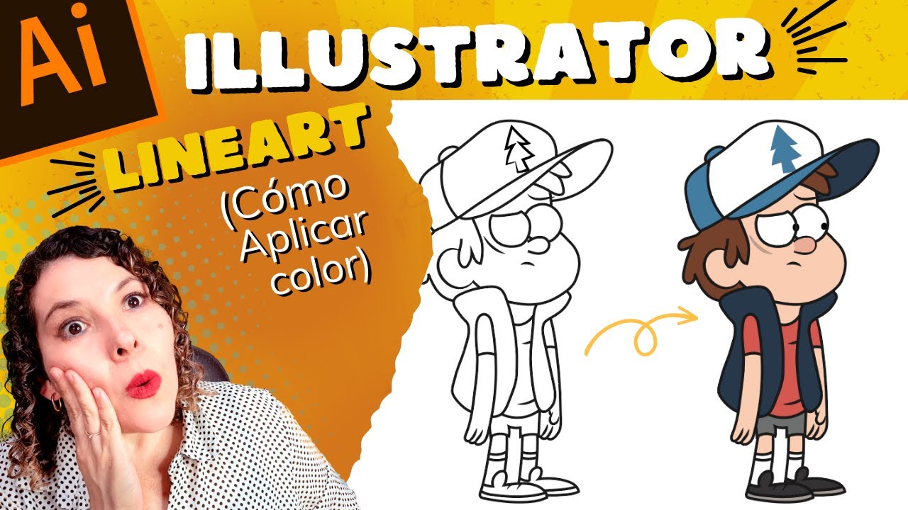 CÓMO aplicar color - Lineart en ILLUSTRATOR 😉