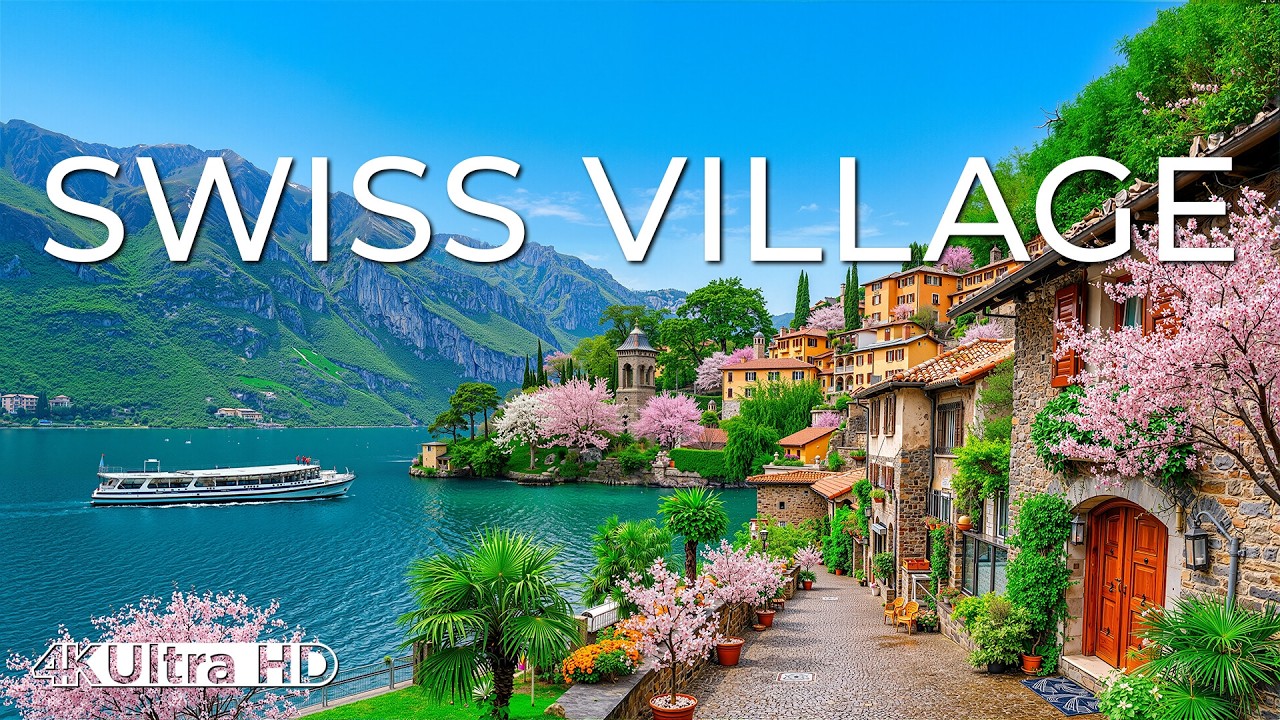 🌸🇨🇭 Swiss Village in Spring 4K 🇨🇭🌸 | Alpine Meadows, Wooden Chalets & Peaceful Mountain Serenity