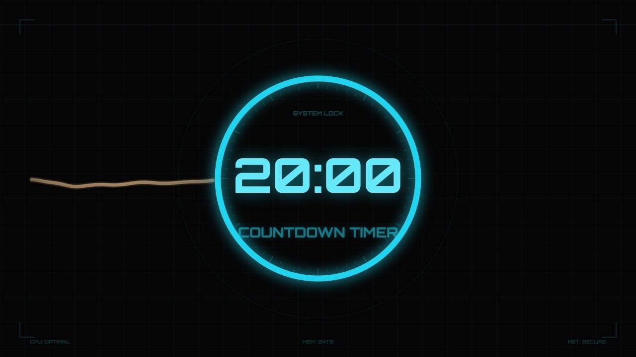 20 Minute Countdown Timer ⏱️ [20:00] HD with Sound Effects & Explosion