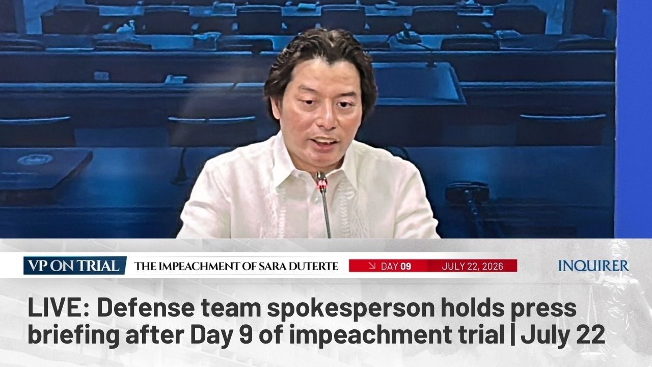 LIVE: Defense team spokesperson holds press briefing after Day 9 of impeachment trial | July 22